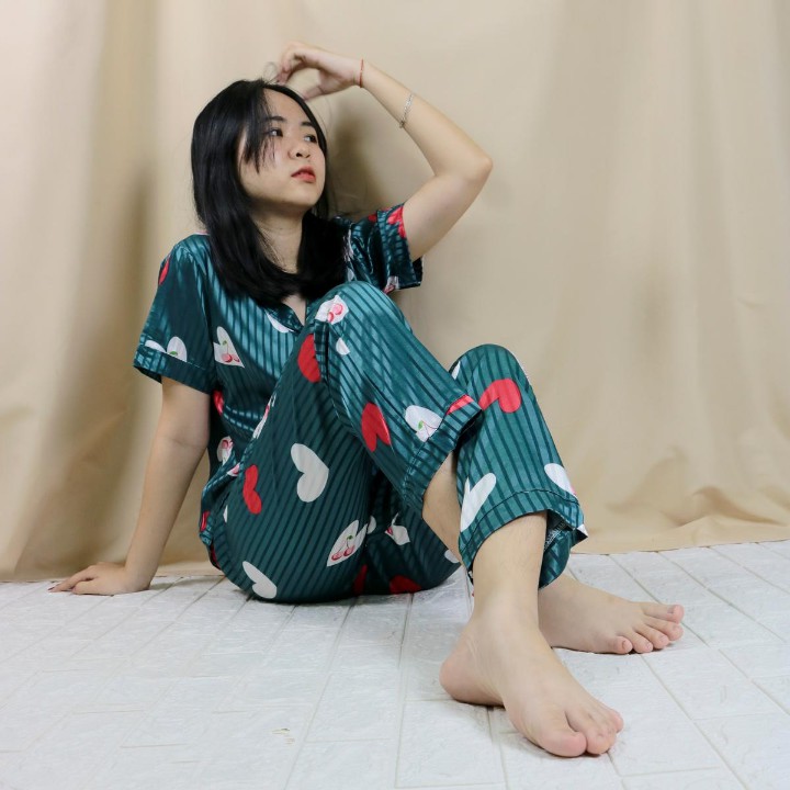 Bộ đồ Pijama lụa gấm quần dài cao cấp SH998 - Hàng Việt Nam chất lượng cao