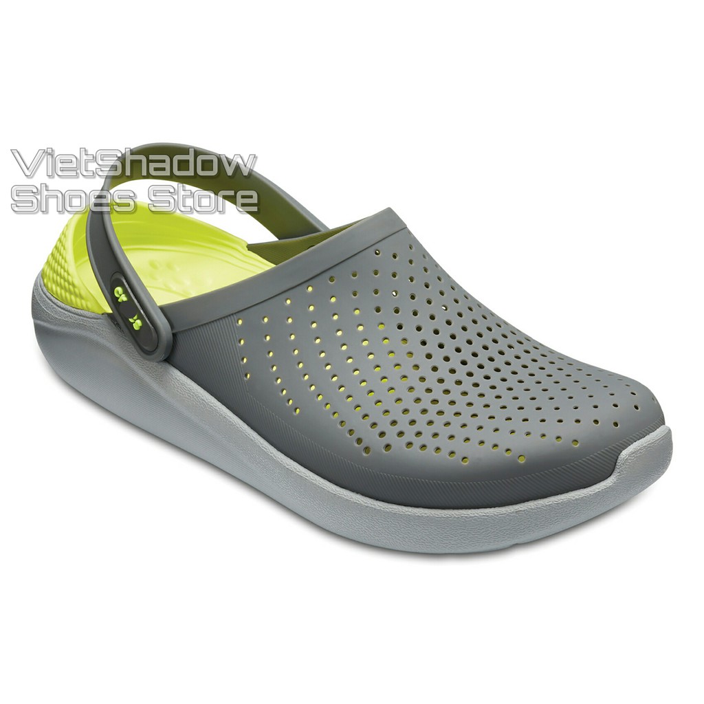 Dép bít đầu - Sục nhựa LITERIDE Unisex màu Xám/Xanh neon - Mã SP 204592