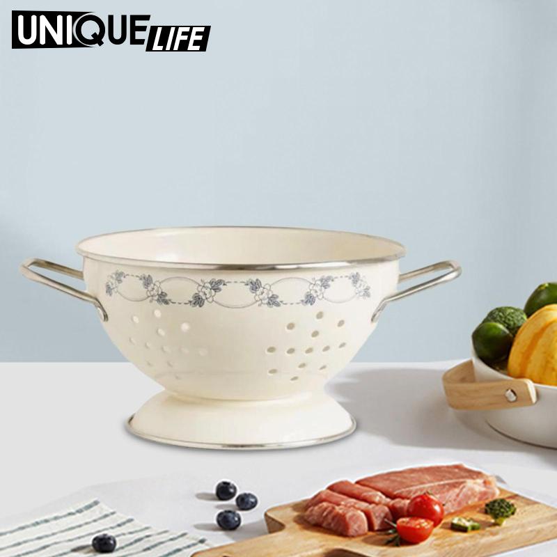 Bát Tròn Đựng Salad Trái Cây Để Ráo Nước Phong Cách Retro Cho Nhà Bếp Gia Đình