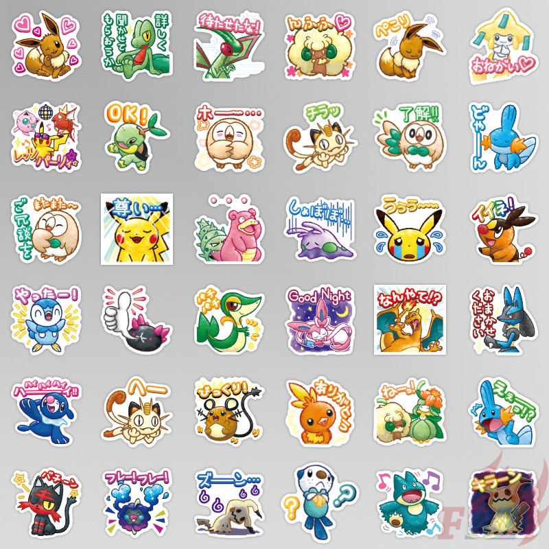 Bộ 40 Miếng Dán Hình Biểu Tượng Cảm Xúc Pokemon