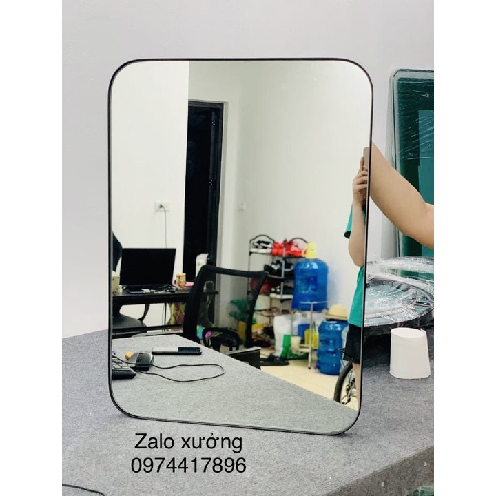 Gương CHỮ NHẬT 50X70 VIỀN NHÔM MẠ ĐỒNG ,chống nước.