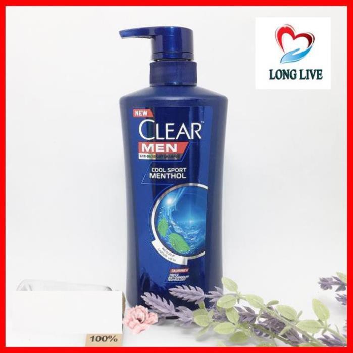 Dầu Gội Clear sạch gàu 450ml 6 vị men bạc hà, men than hoạt tính, thảo dược, hoa anh đào, bạc hà, tím