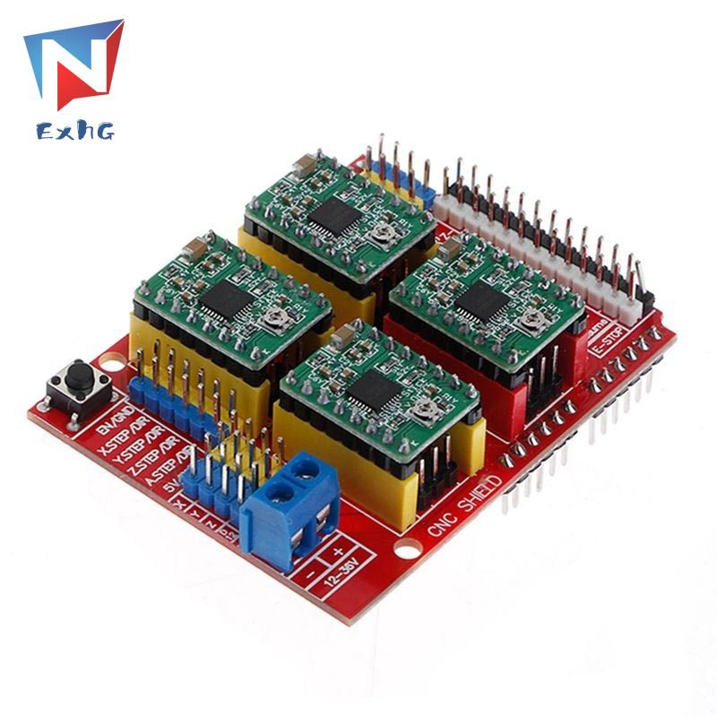 ExhG❤❤❤High quality New CNC Shield V3 Engraving Machine / 3D Printer / + 4 Pcs A4988 Driver Expansion Board for Arduino 