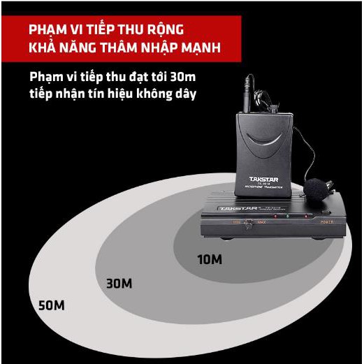 Micro cài áo không dây TS-331B Takstar sử dụng liên tục trong 8H, BẢO HÀNH 1 NĂM