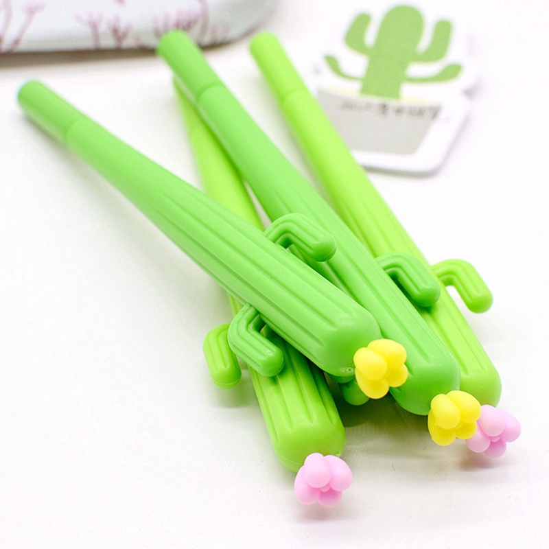 Bút Mực Gel Hình Cây Xương Rồng Dễ Thương Ngòi 0.38mm