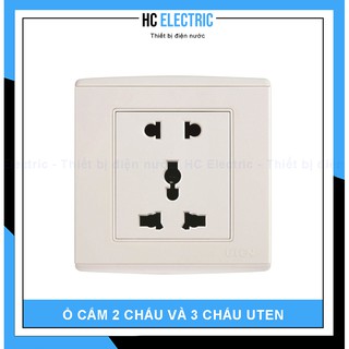 [ HÀNG CHÍNH HÃNG ] Ổ Cắm Đơn 2 Chấu và 3 Chấu - UTEN
