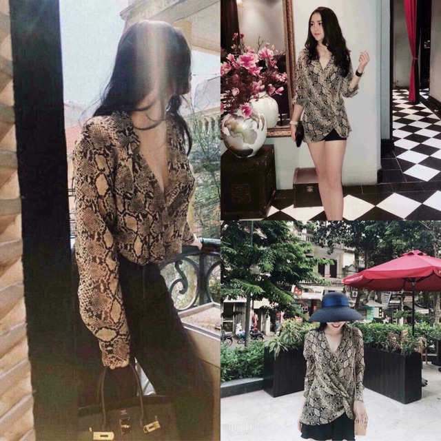 Áo zara auth chất voan, hoạ tiết da rắn hot hit 2019.mặc kết hợp váy, quần đều đẹp, hàng chuẩn auth 100% Size S