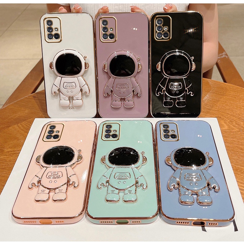 Ốp Điện Thoại Silicon Mềm Có Giá Đỡ Hình Phi Hành Gia Cho Samsung Galaxy A11 A21S A10S A20S A31 A50 A50S A30S A51 A71