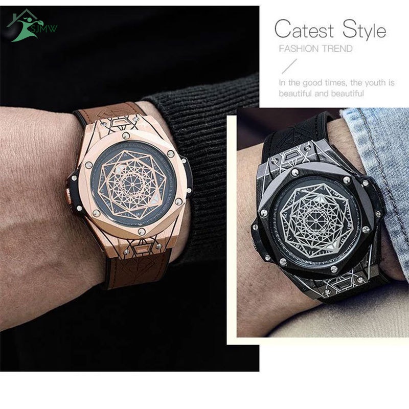 Đồng Hồ Đeo Tay Quartz Mặt Kính Tròn Chống Thấm Nước Thời Trang