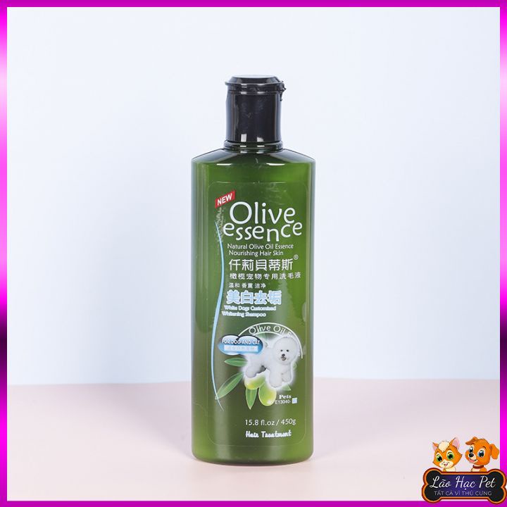 Sữa Tắm cho chó mèo LÔNG MÀU - Olive Essence - Dành cho lông nâu và lông màu - Chai 450ml