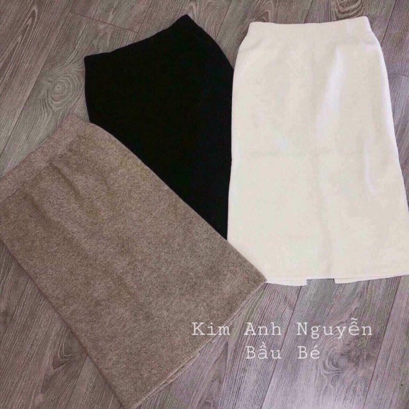 Chân váy len thỏ trơn hàng QCL1
