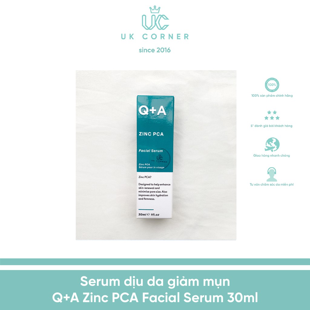 Serum dịu da giảm mụn Q+A Zinc PCA Facial Serum 30ml