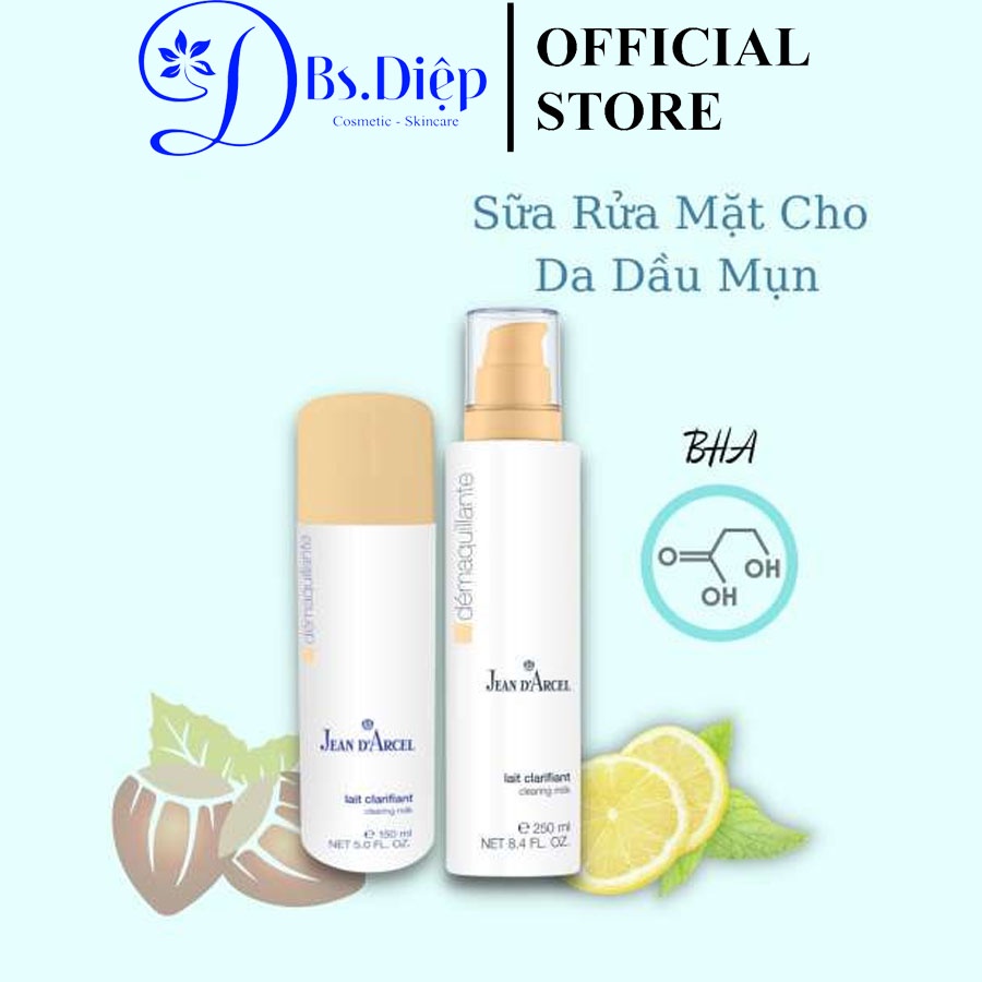 Sữa rửa mặt Jean d’Arcel cho da dầu mụn và da khô nhạy cảm 150ml, 250ml, 500ml