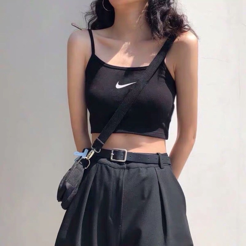 Áo Croptop 2 Dây Thêu LoGo A5186