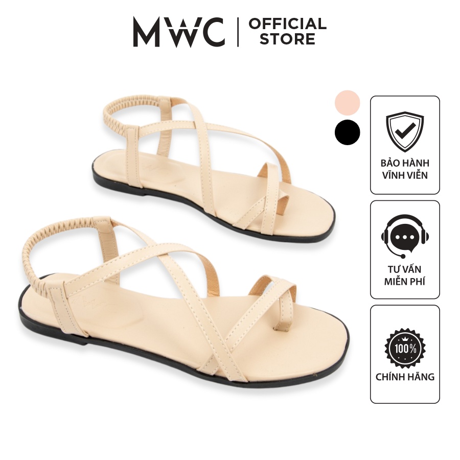 Giày MWC 2868 - Giày Sandal Đế Bệt, Giày Sandal Quai Chéo Xỏ Ngón Đế Bệt Siêu Hot