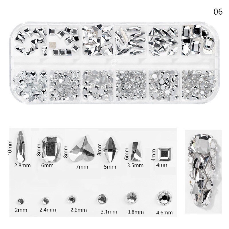 Đá chân bằng trang trí móng[Set 12 ô]