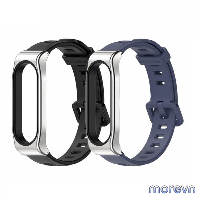 Dây đeo thay thế Miband 5, miband 6 silicon mặt kim loại PLUS, CLASSIC chính hãng MIJOBS - dây đeo mi band 6, mi band 5