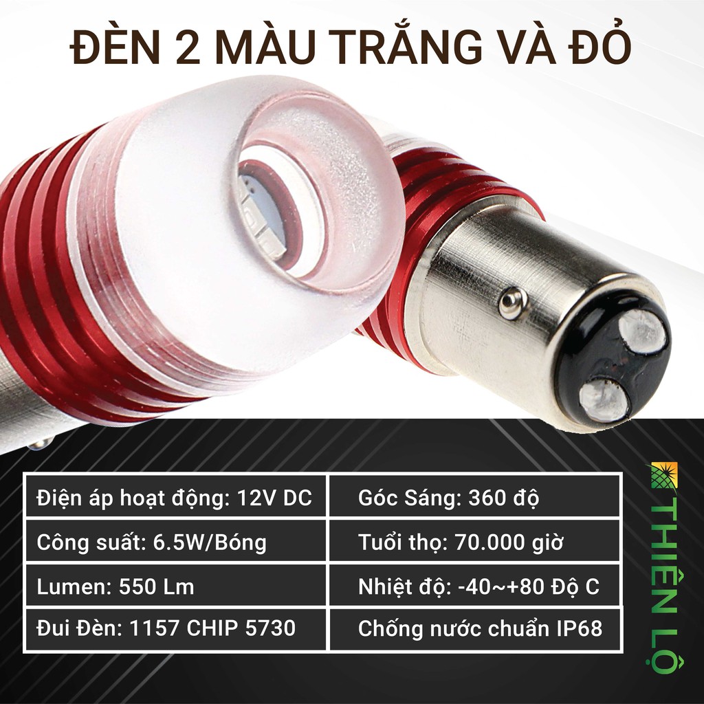 [CHIP NÂNG CẤP]Bóng đèn led hậu đèn phanh 1157 P21 3SMD 5730 Stop cao cấp của Thiên Lộ dành cho ô tô xe máy