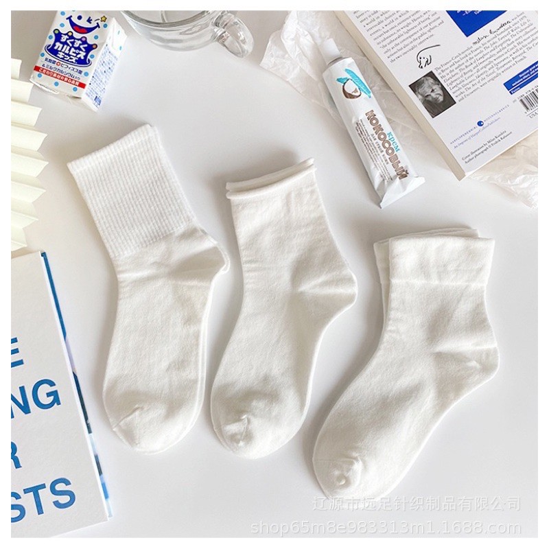 Vớ Tất Trơn Cao Lolita Nàng Thơ Chất Cotton Pha Ren Hàng Loại 1 Chuẩn Style Hàn