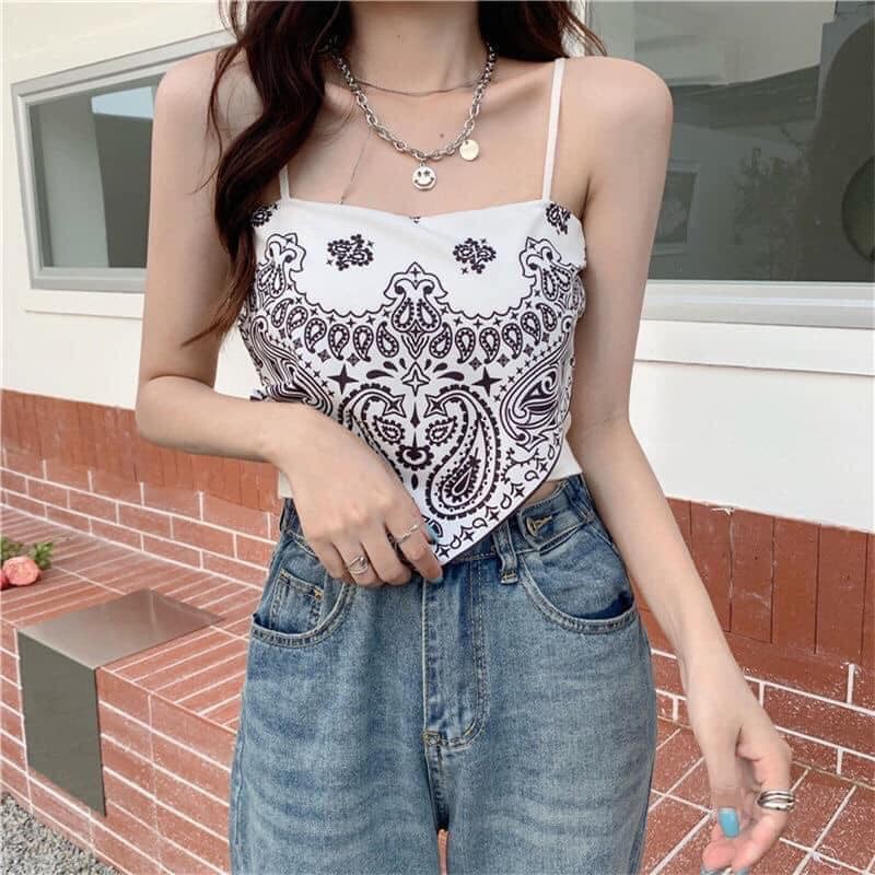 Áo Hai Dây Lụa Cổ Tim Sexy