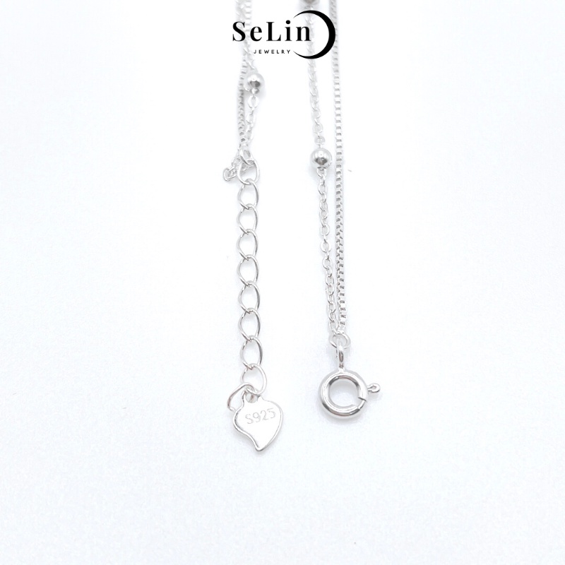 Lắc tay bạc vòng tay bạc 925 nữ cao cấp hoa đính đá lấp lánh nữ tính SELIN JEWELRY - 0082