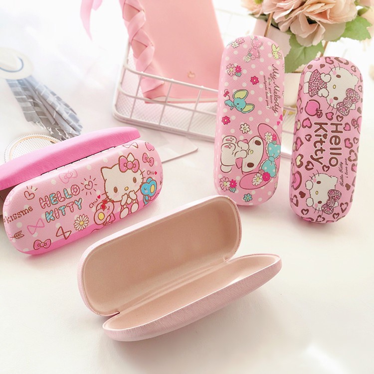 Hello kitty Hộp Đựng Mắt Kính Siêu Nhẹ In Họa Tiết Hoạt Hình Phong Cách Hàn Quốc Cho Nữ