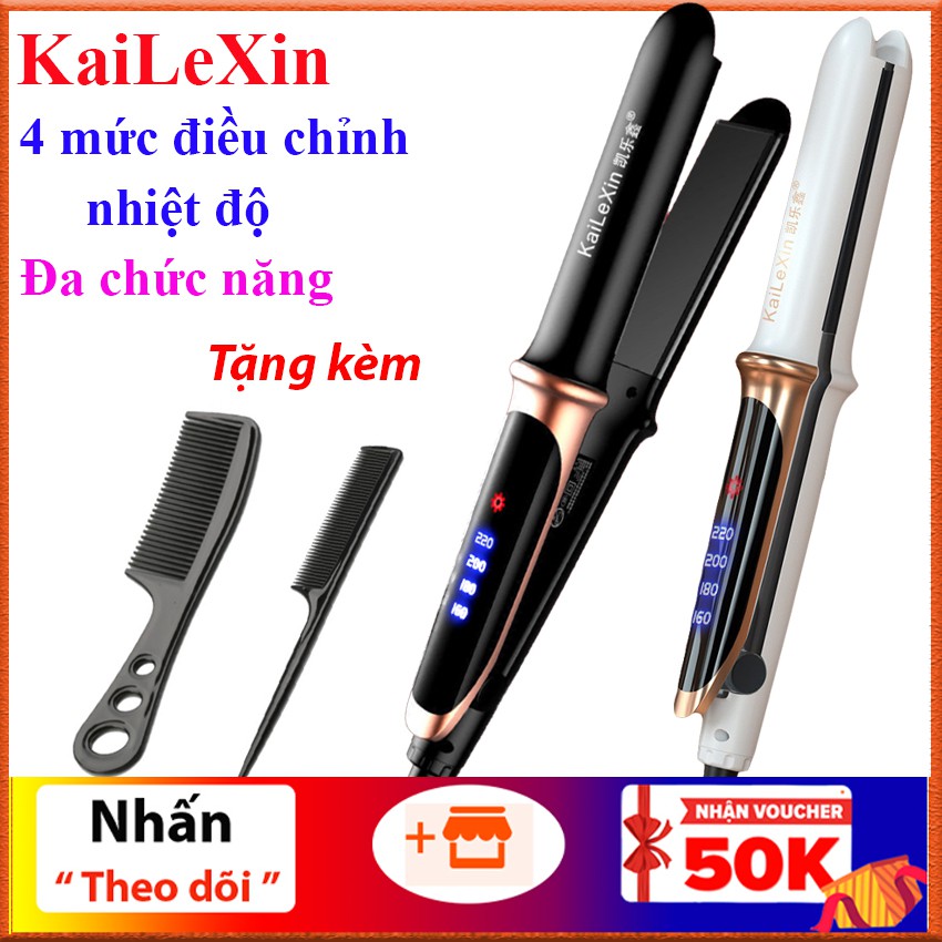 Máy duỗi tóc điều chỉnh 4 mức nhiệt độ Kailexin phù hợp với mọi loại tóc dùng để ép thẳng, uốn cụp, uốn xoăn gợn sóng