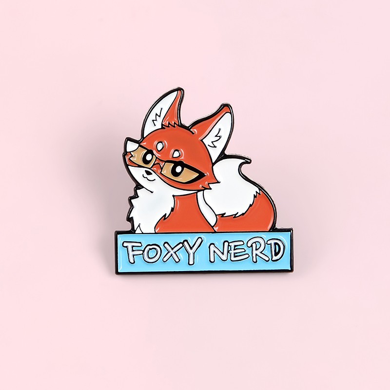 Ghim cài áo QIHE JEWELRY hình chú cáo hoạt hình dễ thương