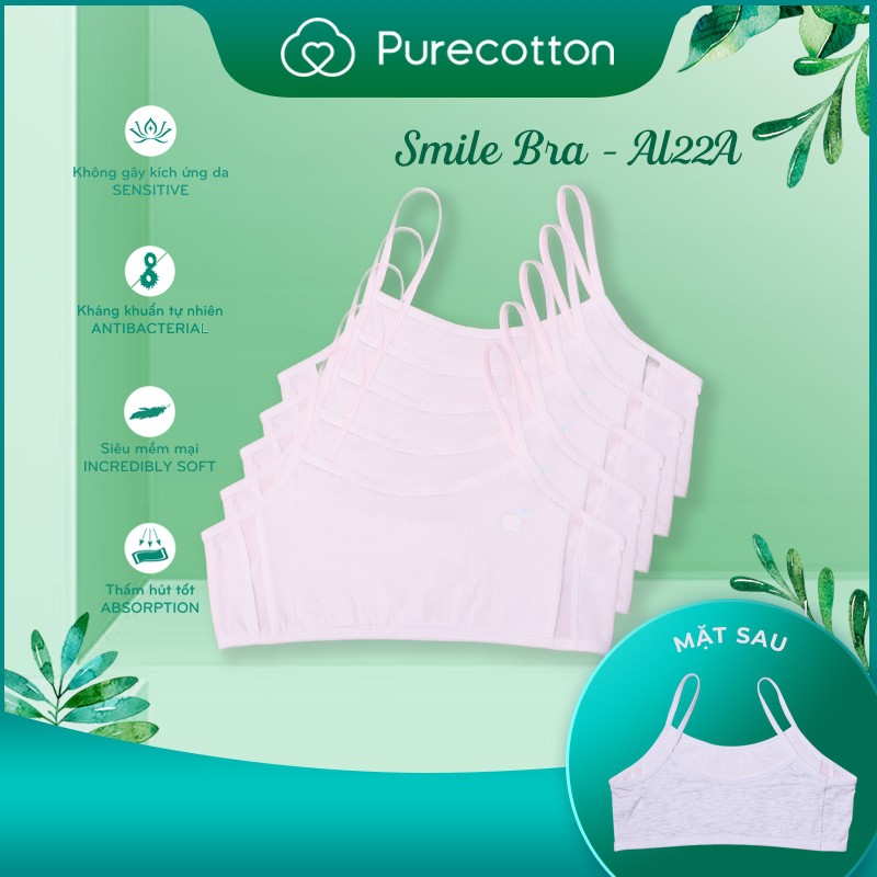 Combo 5 áo lá học sinh Purecotton cho bé gái mới lớn chất liệu cotton cao cấp kiểu dáng chui đầu không đệm PC005 | BigBuy360 - bigbuy360.vn