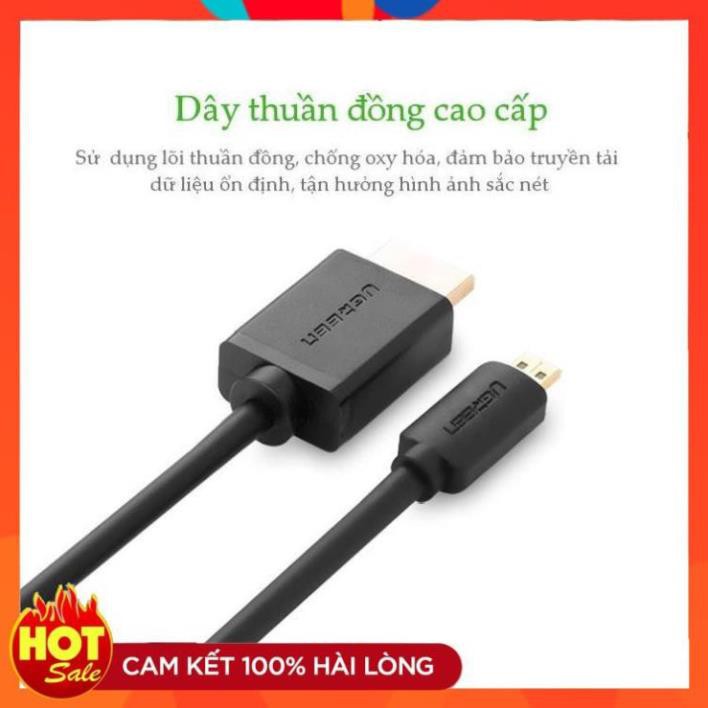 [Chính Hãng] Cáp Micro HDMI to HDMI dài 3m cao cấp UGREEN 30104 - Hàng chính hãng bảo hành 18 tháng