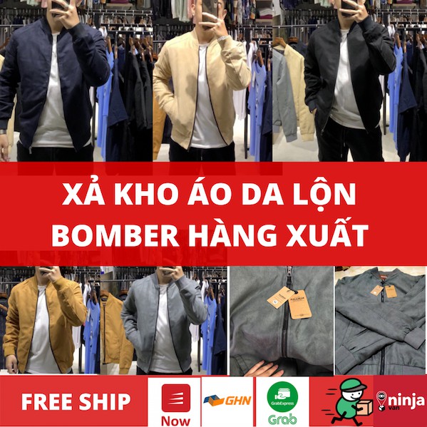 Áo khoác nam da lộn kiểu dáng bomber cao cấp, lịch sự AN031 Made in Vietnam