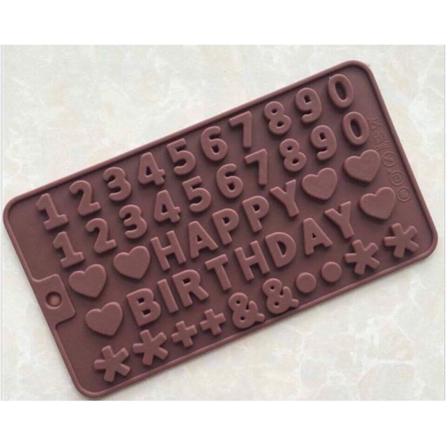 Khuôn socola chữ happy birthday