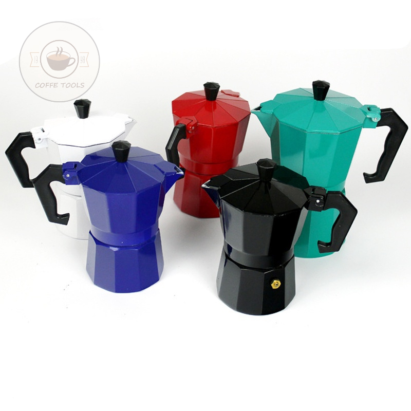 Bình pha cà phê moka pot nhôm hình bát giác cực đẹp màu ngẫu nhiên