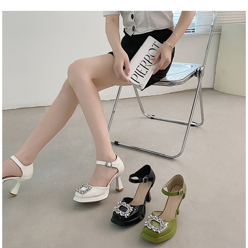 Giày Cao Gót Đính Đá Phong Cách Pháp Thời Trang Mùa Hè 2022 Dành Cho Nữ