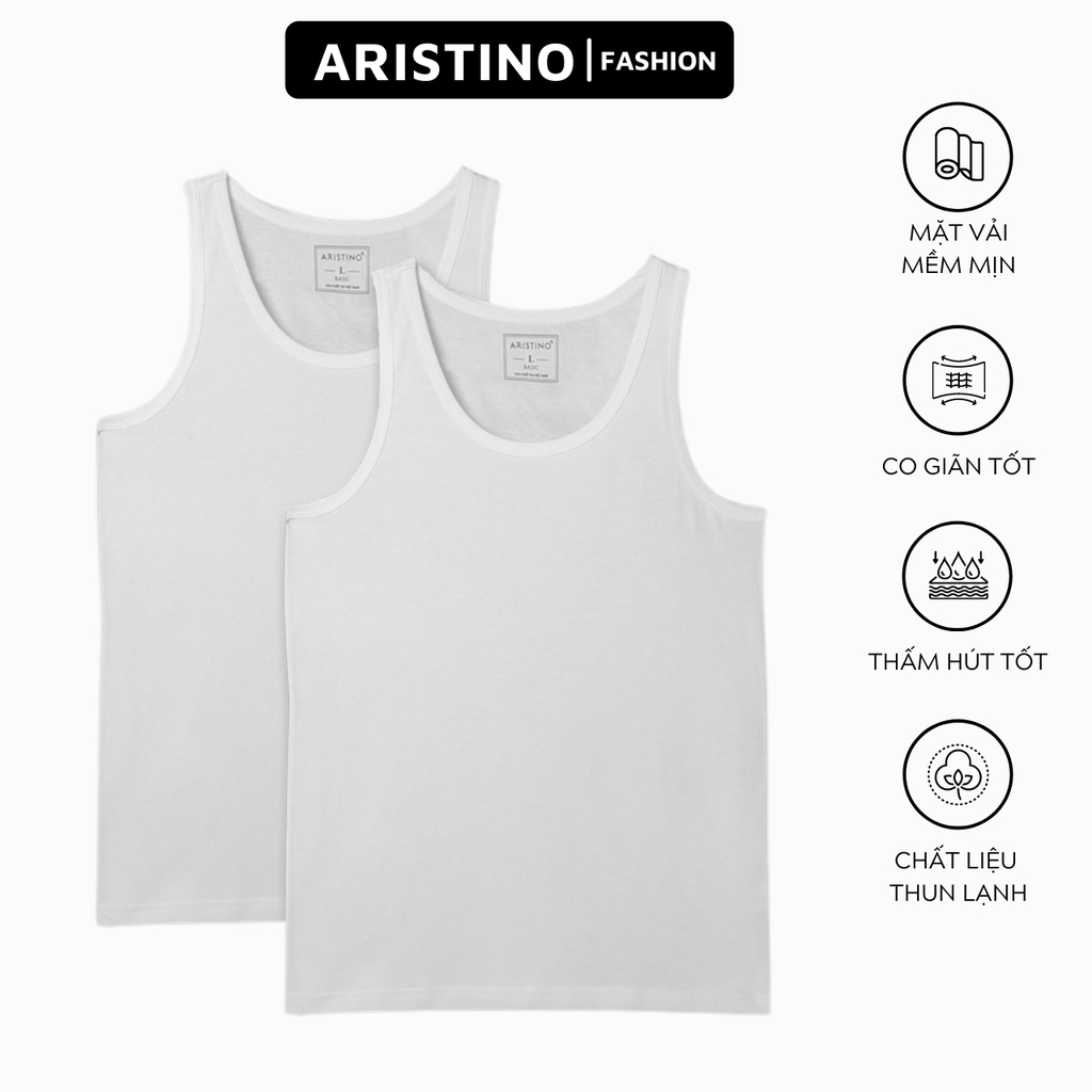 áo lót nam, áo ba lỗ aristino 100% cotton tự nhiên thấm hút mồ hôi tôt