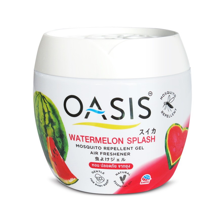 Sáp thơm đuổi muỗi OASIS Hương Dưa Hấu 180gr chất lượng Thái Lan cao cấp mosquito repellent gel Watermelon Splash