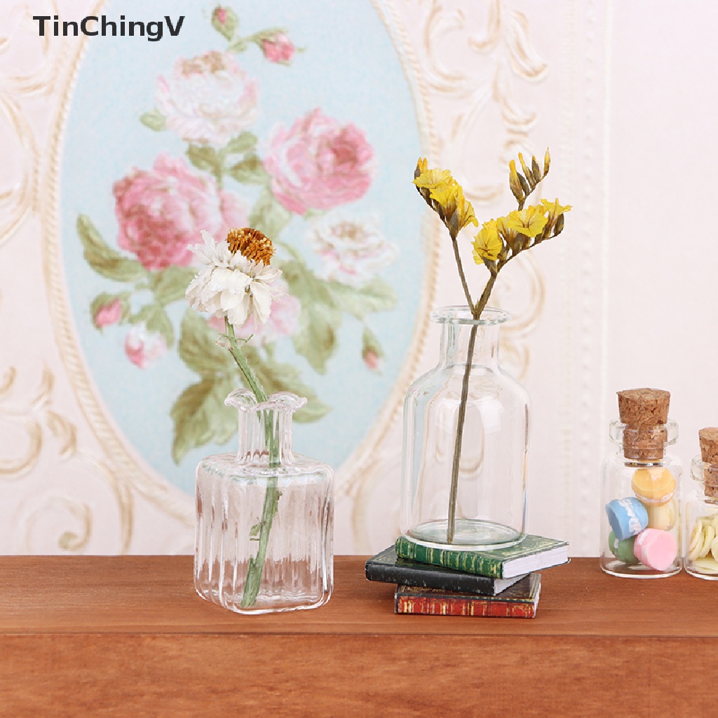 Bình Hoa Thủy Tinh Nhỏ Xinh Trang Trí Nhà Búp Bê Tỉ Lệ 1: 12