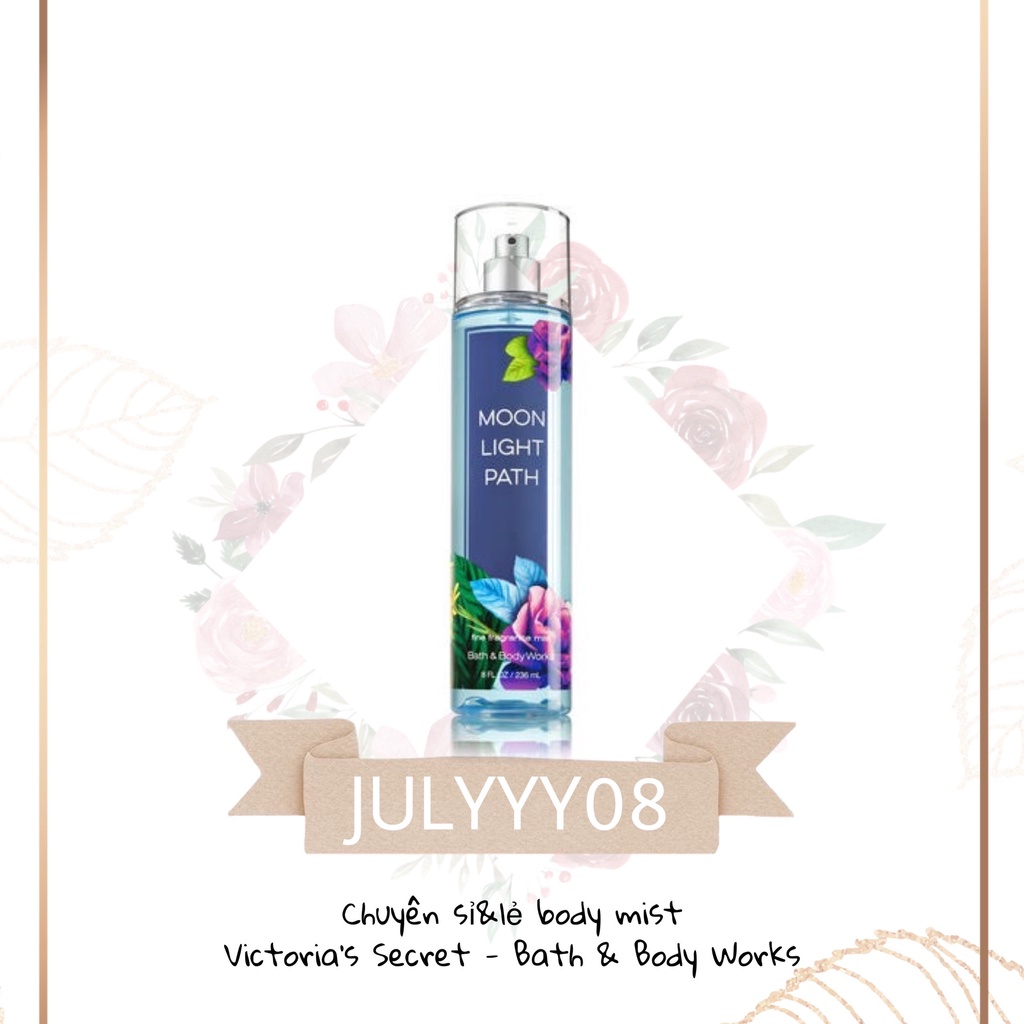 Xịt thơm Bath and Body Works MOONLIGHT PATH Mist 30ml/50ml/100ml Fullsize 236ml +jɥȽÿ08+