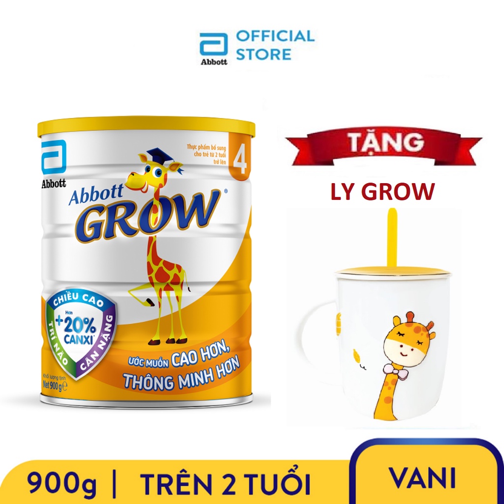 Sữa bột Abbott Grow 4 900g  - Tặng kèm ly hưu
