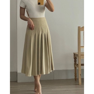 unleashedvn ANNETTA MIDI PLEATED SKIRT - Chân váy Annetta dài xếp ly biến kiểu, chân váy xếp ly, chân váy dài