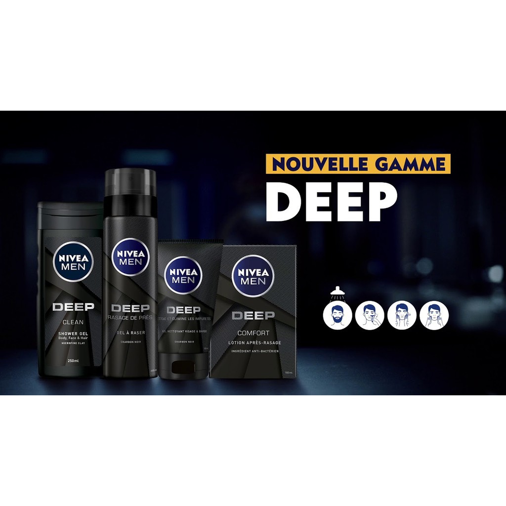 Sữa Rửa Mặt Cho Nam Nivea Than Hoạt Tính Giảm Nhờn, Sáng Da Deep White Oil Clear 100g