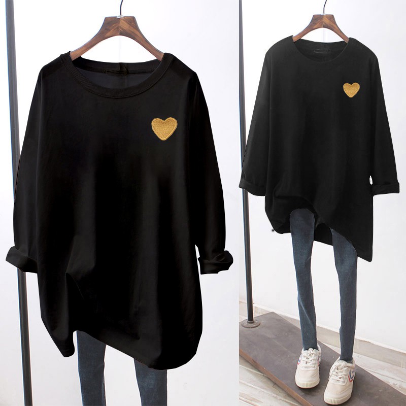 NRVP Áo Thun Nữ Tay Dài Dáng Rộng Thoải Mái Cho Bạn Gái