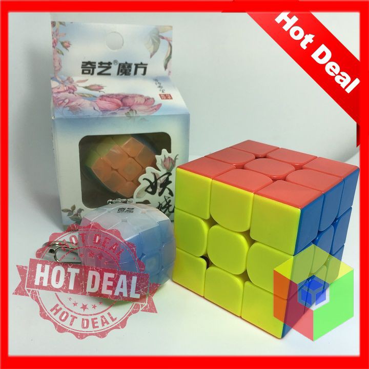 Móc khóa Rubik 3x3 QiYi Jelly - Phụ kiện
