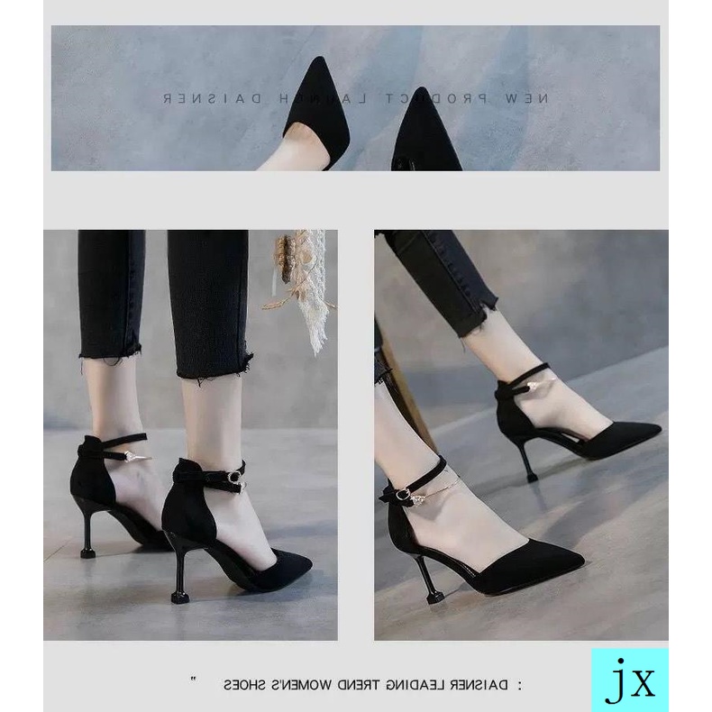 Giày cao gót tùy chọn màu sắc có khóa cài thời trang quyến rũ 2021 dành cho nữ