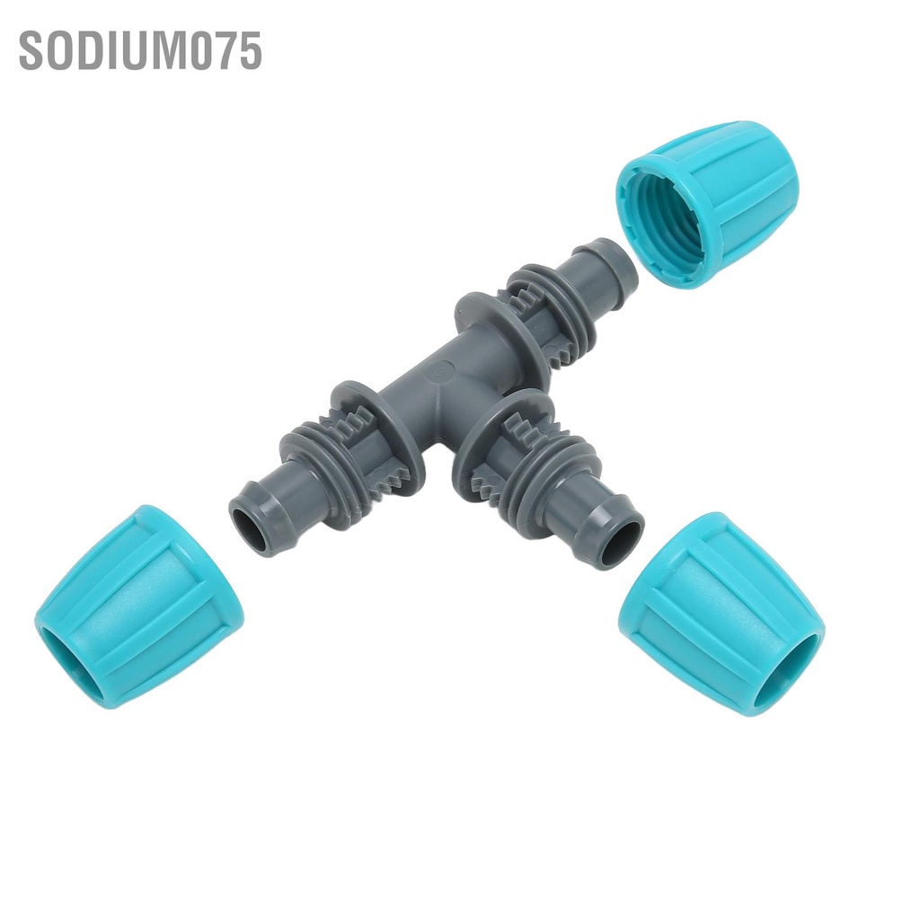 Sodium075 20PCS 16mm Tee Đầu nối Ống PE tưới cho Nhà kính Vườn Nông nghiệp 9.3x6CM