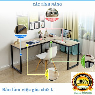 Bàn làm việc chữ L chân thẳng- Bàn học chữ L chân thẳng