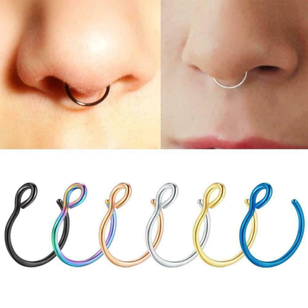 Khuyên mũi hình chữ C bằng thép M1F7 F9C5 A0R3 F6Q4 J8R6