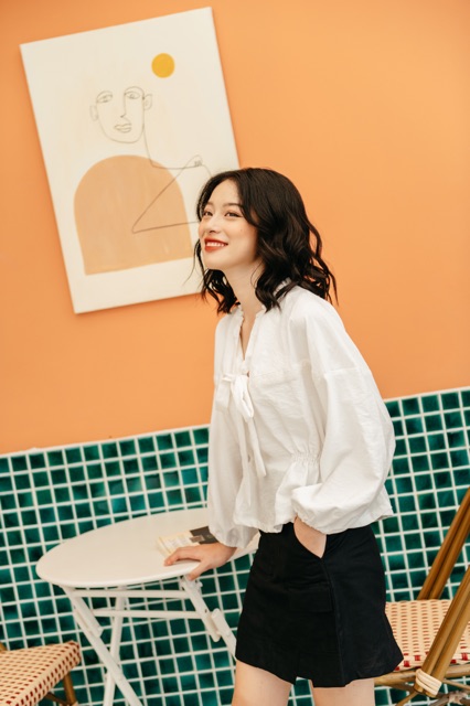 Áo nối ren eo rút thun  Broderie SODA POP
