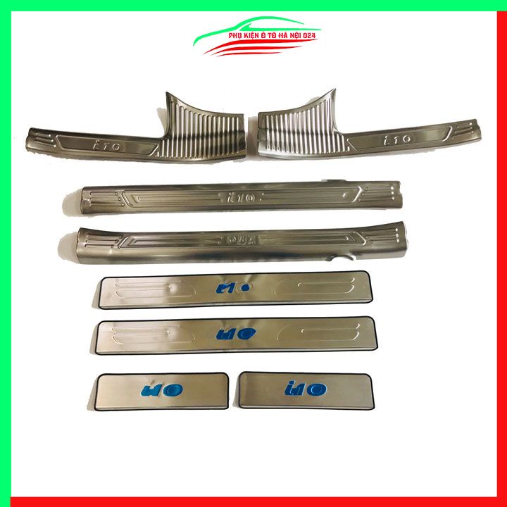 Bộ nẹp bước chân inox ô tô Huyndai i10 2021-2023 chống trầy làm đẹp ô tô