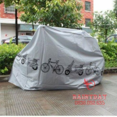 Bạt áo phủ trùm che xe máy sh moto vision xe đạp chống nắng mưa vải dù loại dày